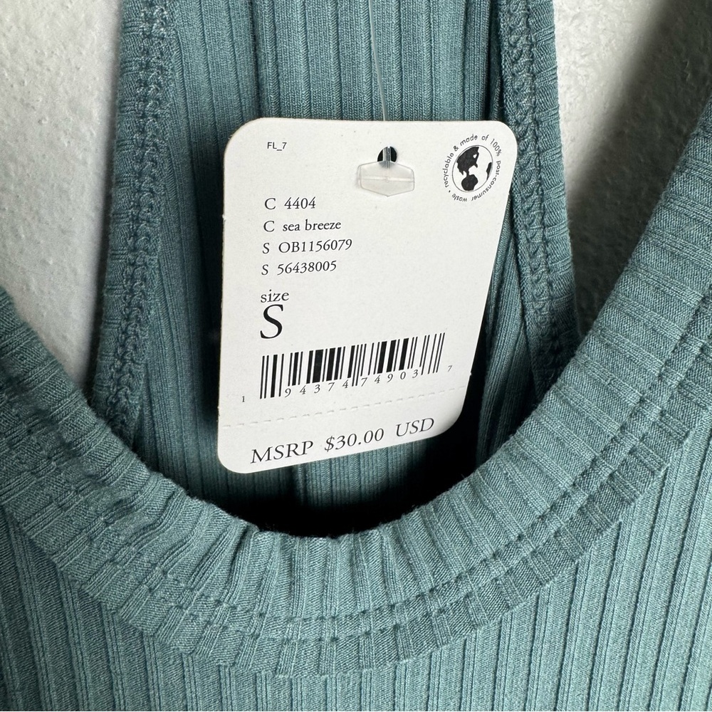 Intimately Free People Teal Ribbed thong‎ Bodysuit - Picture 2 of 9